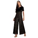 Miss Chase Women's Keyhole Neck Regular Sleeve Regular Length Jumpsuit with Pockets