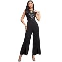 Miss Chase Women's Keyhole Neck Regular Sleeve Regular Length Jumpsuit with Pockets
