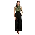 Miss Chase Women's Keyhole Neck Regular Sleeve Regular Length Jumpsuit with Pockets