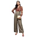 Miss Chase Women's Keyhole Neck Regular Sleeve Regular Length Jumpsuit with Pockets