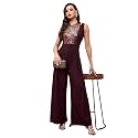 Miss Chase Women's Keyhole Neck Regular Sleeve Regular Length Jumpsuit with Pockets