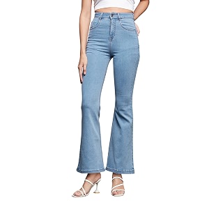 Miss Chase Womens Light Blue Bootcut High