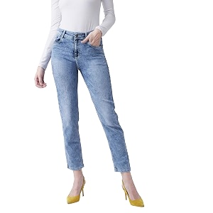 Miss Chase Womens Light Blue Slim Fit