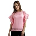Miss Chase Women39s Loose Fit Sheer Ruffled