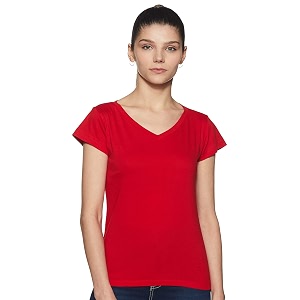 Miss Chase Womens Maroon Super Soft V-Neck