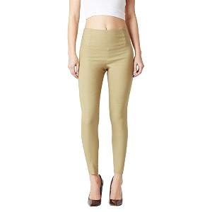 Miss Chase Womens Maroon Solid Skinny High