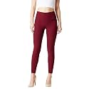 Miss Chase Women39s Maroon Solid Skinny High