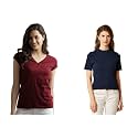 Miss Chase Women39s Maroon Super Soft V-Neck