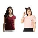 Miss Chase Women39s Maroon Super Soft V-Neck