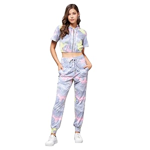 Miss Chase Womens Multicolored-Base-Grey Round Short Polyester