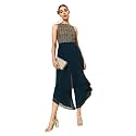 Miss Chase Women39s Multicolored-Base-Teal Round Neck Sleeveless