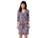 Miss Chase Women39s Multicolored-Base-Navy Blue V-Neck 34th