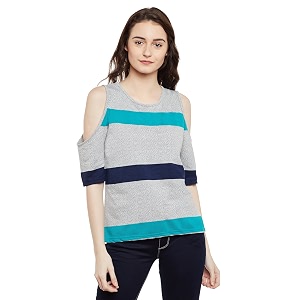 Miss Chase Womens Multicoloured Round Neck Short