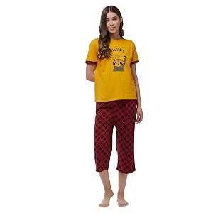 Miss Chase Womens Mustard Yellow Round Neck