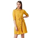 Miss Chase Women39s Mustard Yellow Knee-Long Shirt