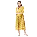 Miss Chase Women39s Mustard Yellow Belted Printed