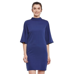 Miss Chase Womens Navy Blue Plain Solid