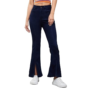 Miss Chase Womens Navy Blue Bootcut High