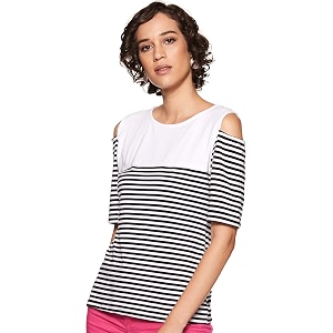 Miss Chase Womens Navy Blue and White
