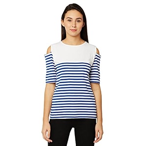 Miss Chase Womens Navy Blue and White