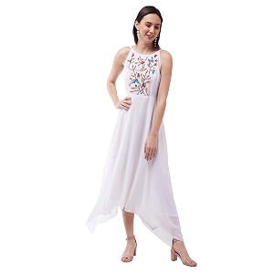 Miss Chase Womens Off White Halter Neck