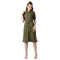 Miss Chase Women39s Olive Green Midi Shirt