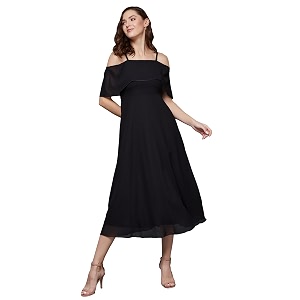 Miss Chase Womens Pink Off Shoulder Midi