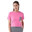 Miss Chase Women39s Pink Round Neck Short