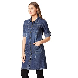 Miss Chase Womens Polycotton Women Collared Full