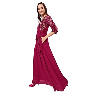 miss chase women39s round neck cap sleeves lace knee -long skater dress