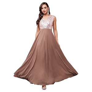 miss chase women39s round neck sleeve embellished fit flare maxi dress