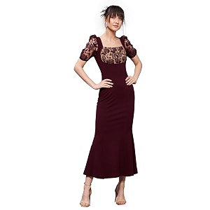 miss chase women39s round neck cap sleeves lace knee -long skater dress