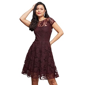 miss chase women39s round neck sleeveless polyester ruffled knee- length dress