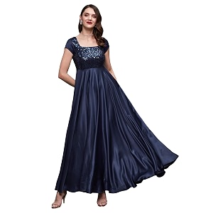 miss chase women39s round neck sleeve embellished fit flare maxi dress