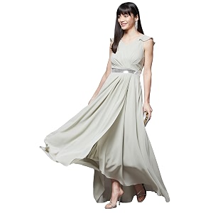 miss chase women39s round neck sleeve embellished fit flare maxi dress