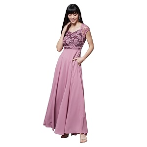 miss chase women39s round neck cap sleeves lace knee -long skater dress
