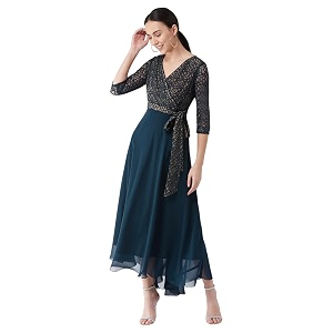 miss chase women39s round neck cap sleeves lace knee -long skater dress