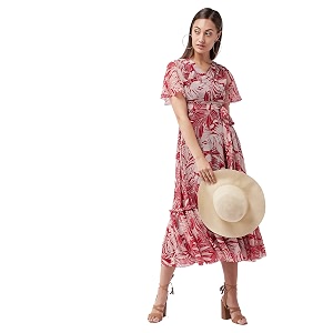 miss chase women39s round neck sleeveless polyester ruffled knee- length dress