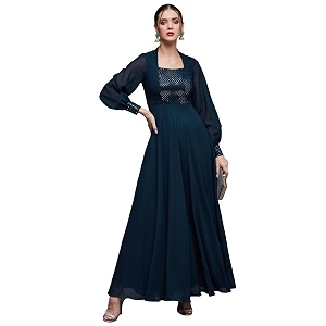 miss chase women39s round neck sleeve embellished fit flare maxi dress