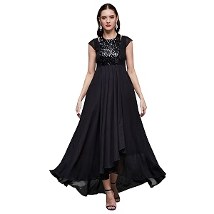 miss chase women39s round neck sleeve embellished fit flare maxi dress