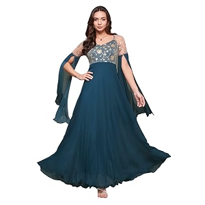 miss chase women39s round neck sleeve embellished fit flare maxi dress