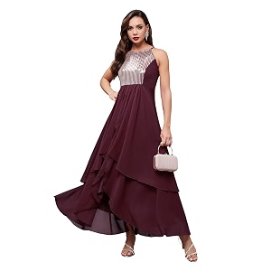 miss chase women39s round neck sleeve embellished fit flare maxi dress