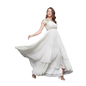 miss chase women39s round neck sleeve embellished fit flare maxi dress