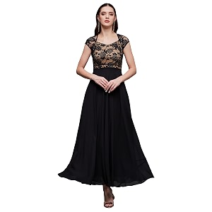 miss chase women39s round neck cap sleeves lace knee -long skater dress