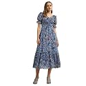 Miss Chase Women's Round Neck Cap Sleeves Lace Knee -Long Skater Dress