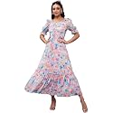 Miss Chase Women's Round Neck Cap Sleeves Lace Knee -Long Skater Dress