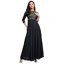 Miss Chase Women's Round Neck Cap Sleeves Lace Knee -Long Skater Dress