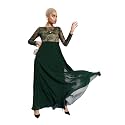 Miss Chase Women's Round Neck Sleeve Embellished Fit Flare Maxi Dress