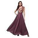 Miss Chase Women's Round Neck Cap Sleeves Lace Knee -Long Skater Dress