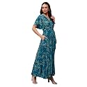 Miss Chase Women's Round Neck Sleeveless Polyester Ruffled Knee- Length Dress